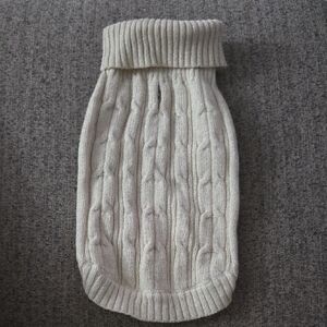 Cozy White Cable Knit Dog Sweater